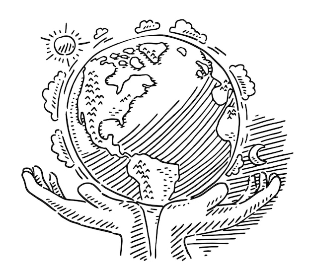 Hand Earth Drawing Stock Illustrations  19206 Hand Earth Drawing Stock  Illustrations Vectors  Clipart  Dreamstime