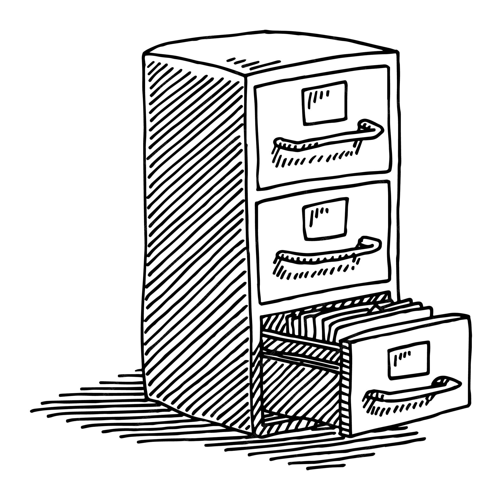Premium Vector Handdrawn vector drawing of a filing black