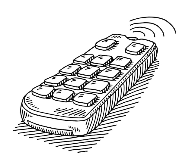 Premium Vector Handdrawn vector drawing of a remote control. black