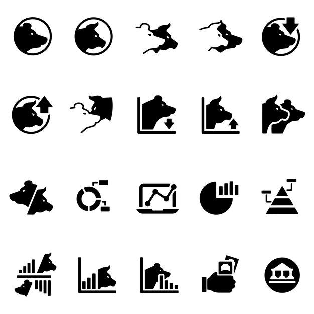 Hand drawn vector drawing Trading and finance icon set Black and White sketch transparent background