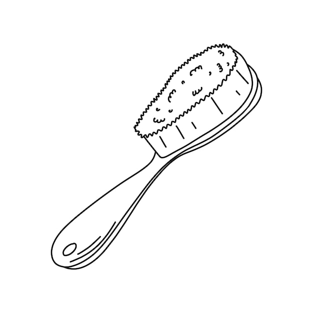 Ручная рисованная векторная иллюстрация иконки щетки для ванны в стиле каракулей Симпатичная иллюстрация ухода за телом в