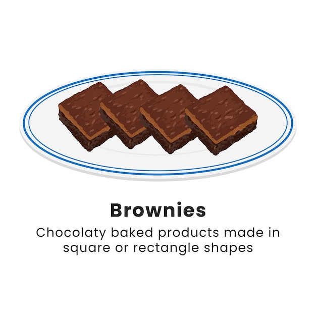 Hand drawn vector illustration of brownies