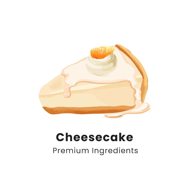 Hand drawn vector illustration of cheesecake slices