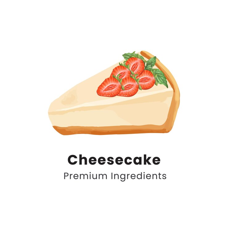 Vector チーズケーキのスライスの手描きのベクトルイラスト