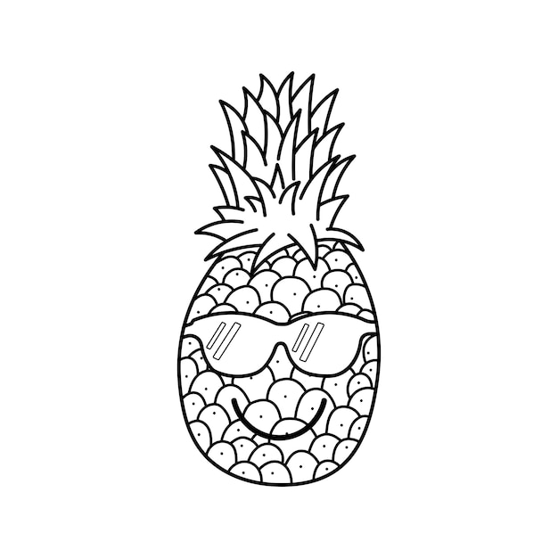 Hand Drawn Vector Pineapple Drawing Stock Illustration - Download Image Now  - Art, Black And White, Black Color - iStock