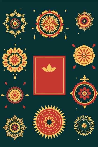 Vector hand drawn vector illustration of diwali festival of light celebration background poster