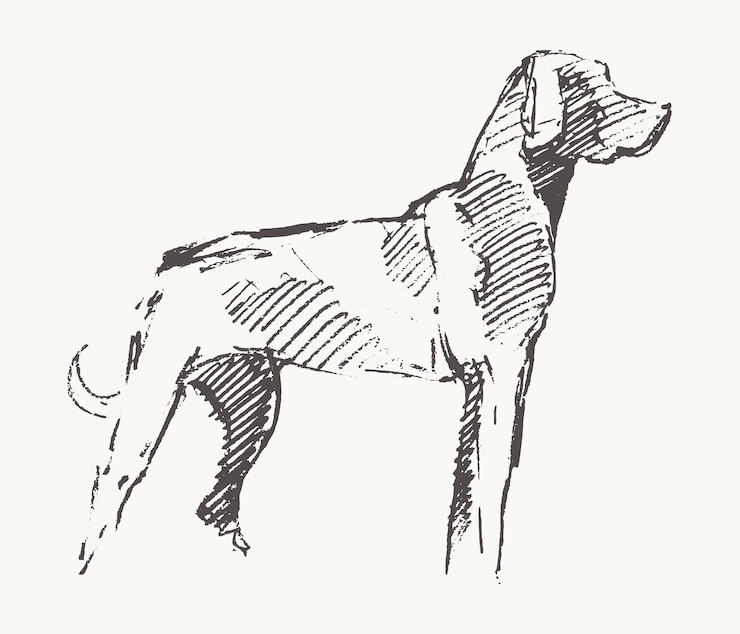Vector hand drawn vector illustration of a dog