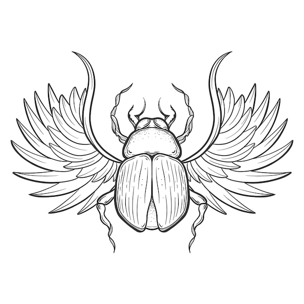 Ancient Egypt Dung beetle Scarab Tattoo, tattoo wing, emblem, logo,  monochrome png | PNGWing