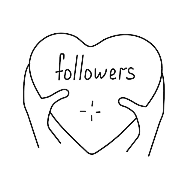 Hand drawn vector illustration of followers