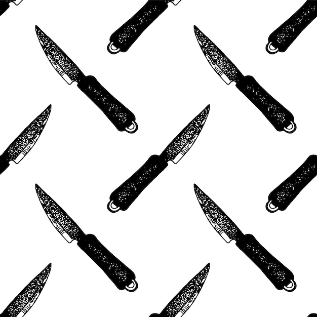 Hand drawn vector illustration of kitchen knife