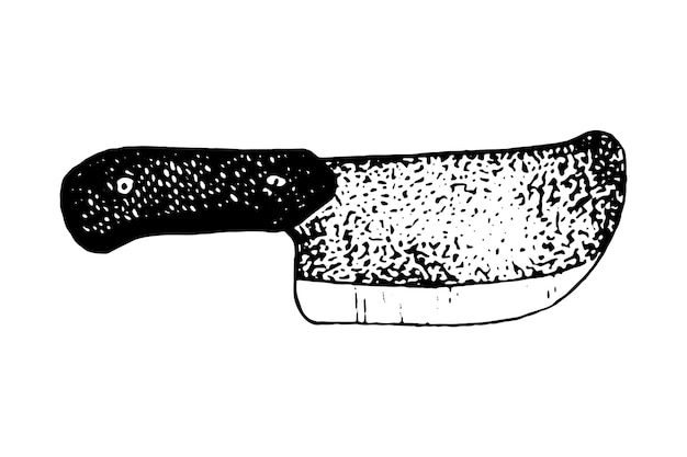 Hand drawn vector illustration of kitchen knife