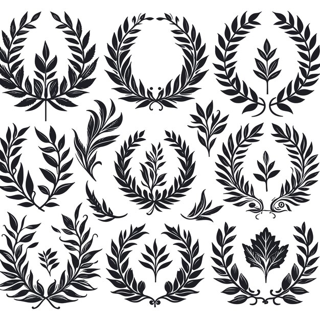 Hand drawn vector illustration Laurels and wreaths