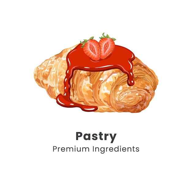 Vector hand drawn vector illustration of pastry