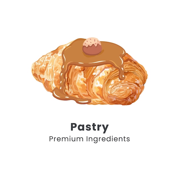 Hand drawn vector illustration of pastry