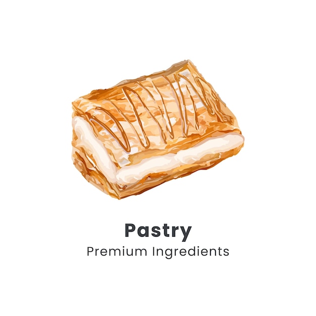 hand drawn vector illustration of pastry
