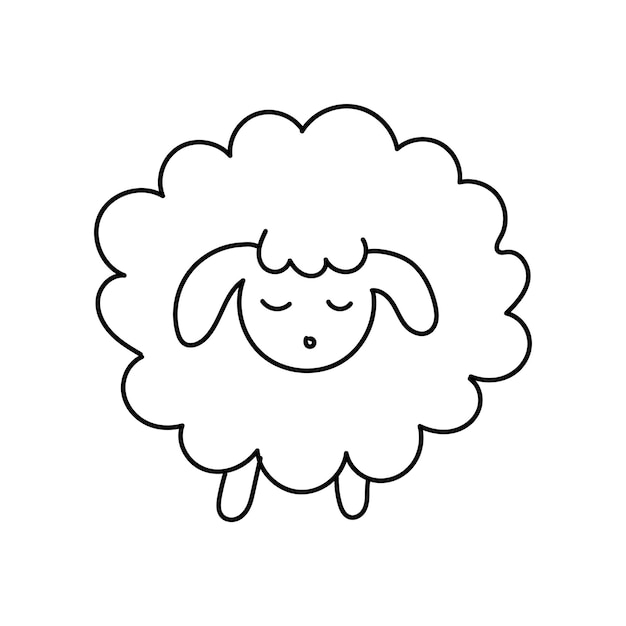 Vector hand drawn vector illustration of a sheep