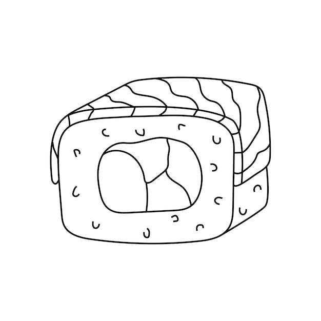 Illustrazione vettoriale disegnata a mano di involtini di sushi