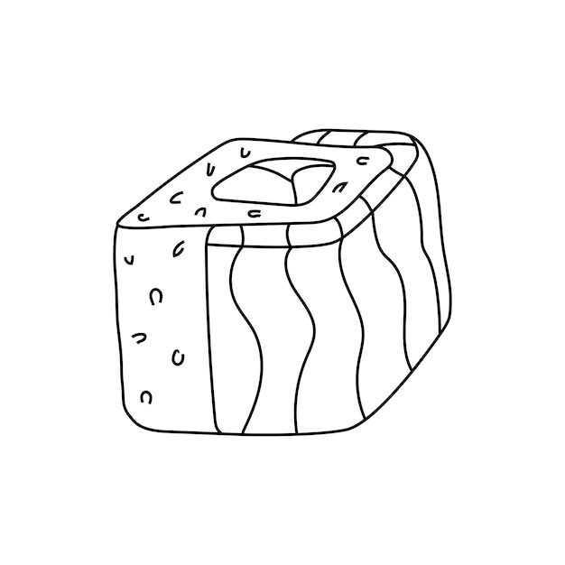 Hand drawn vector illustration of sushi rolls