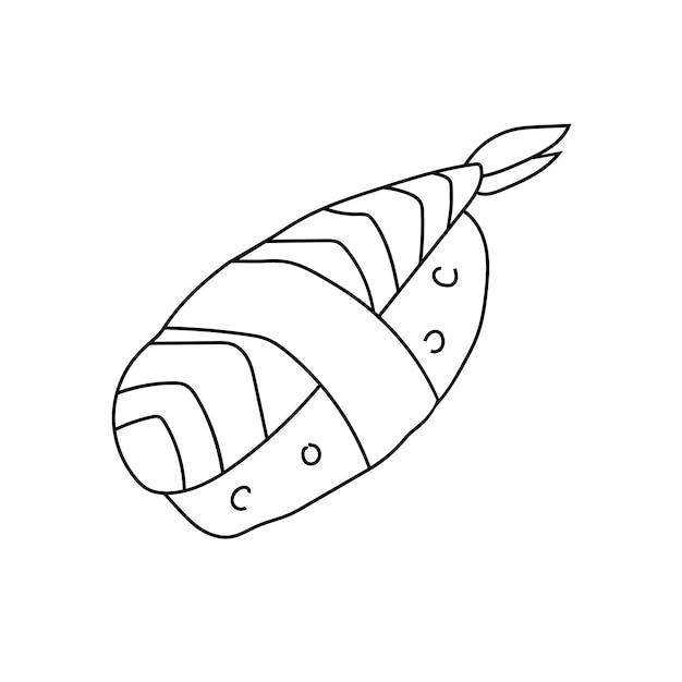 Ручная рисованная векторная иллюстрация суши-роллов