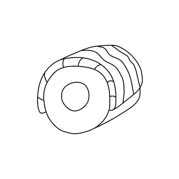 Hand drawn vector illustration of sushi rolls