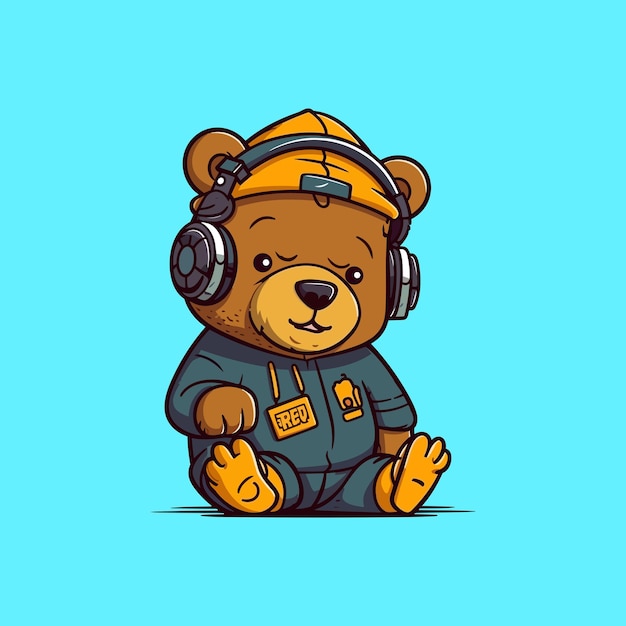 Hand drawn vector illustration of teddy bear