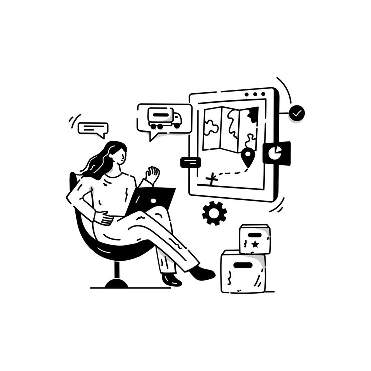 Vector a hand drawn vector illustration of web logistics