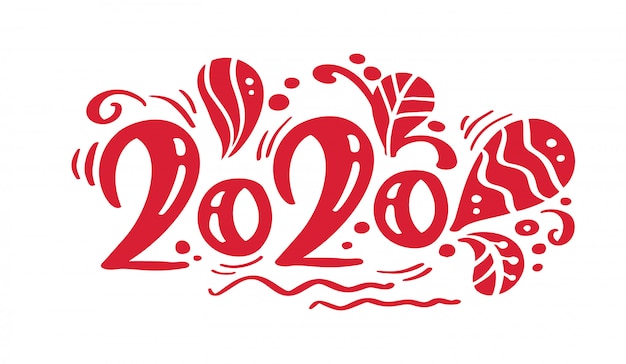 Hand drawn vector lettering 2020