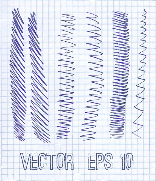 Vector hand drawn vector lines