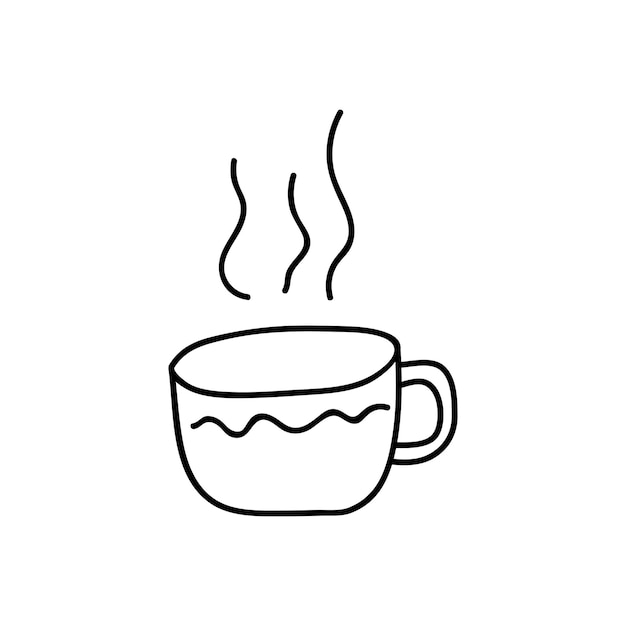 Hand drawn vector mug with hot drink