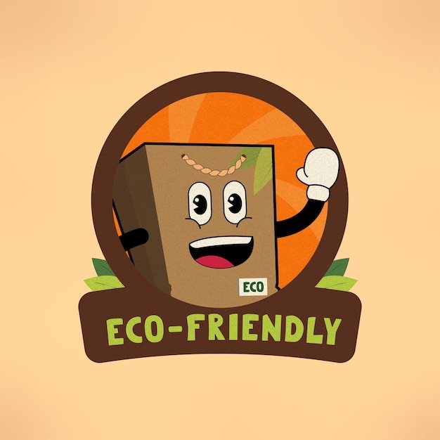 Hand Drawn Vector Nature Eco Friendly Illustration Badge