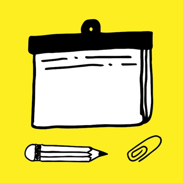 Vettore nota di carta vettoriale disegnata a mano in stile cartone animato illustrazione dell'icona degli appunti schizzo di doodle
