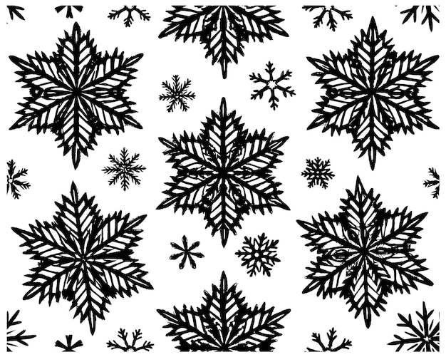 Vector hand drawn vector snowflakes vector illustration