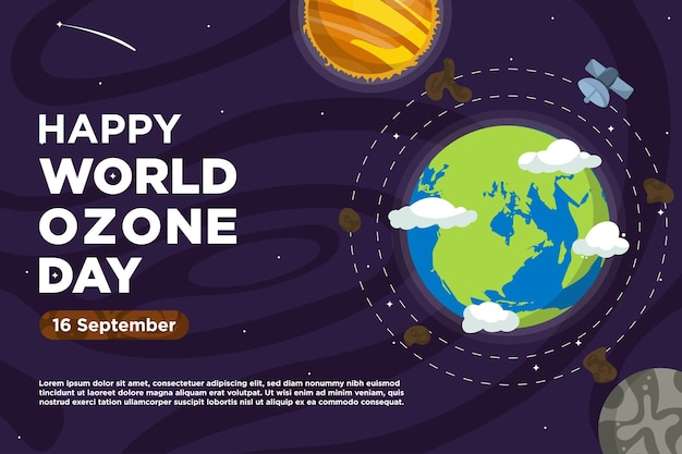 Hand Drawn Vector World Ozone Day With Galaxy Themes