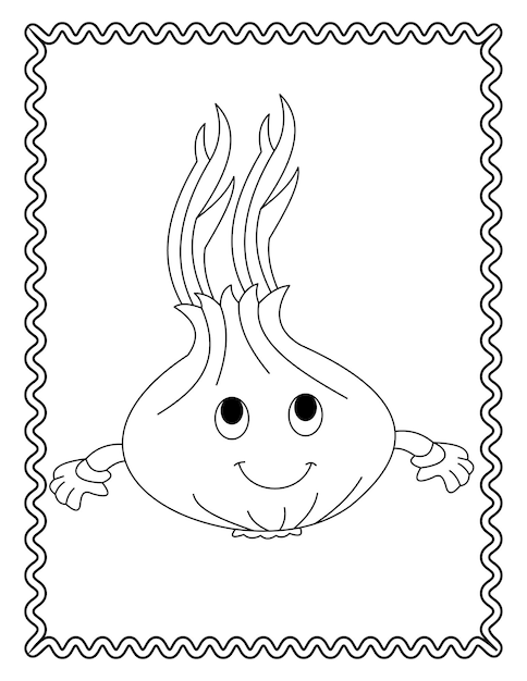 Hand drawn vegetable coloring pages