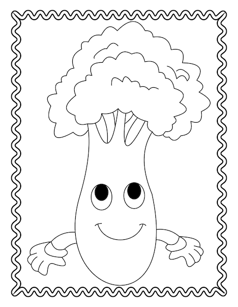 Hand drawn vegetable coloring pages