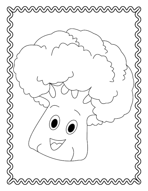 Hand drawn vegetable coloring pages