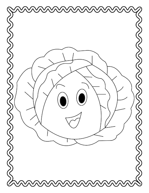 Hand drawn vegetable coloring pages