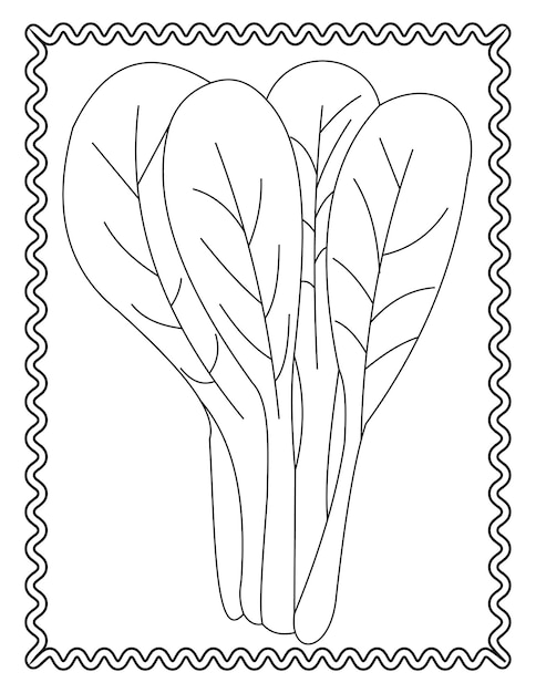 Hand drawn vegetable coloring pages