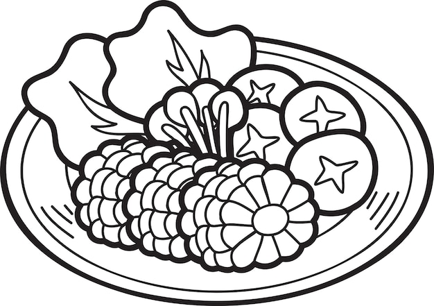 Hand drawn vegetable dish illustration