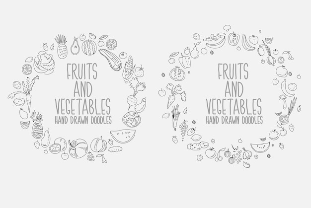 Vector hand drawn vegetables doodle sketch on white