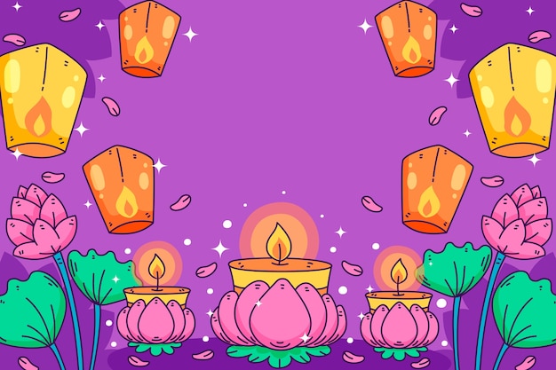 Vector hand drawn vesak background