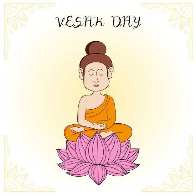 Vector hand drawn vesak day illustration