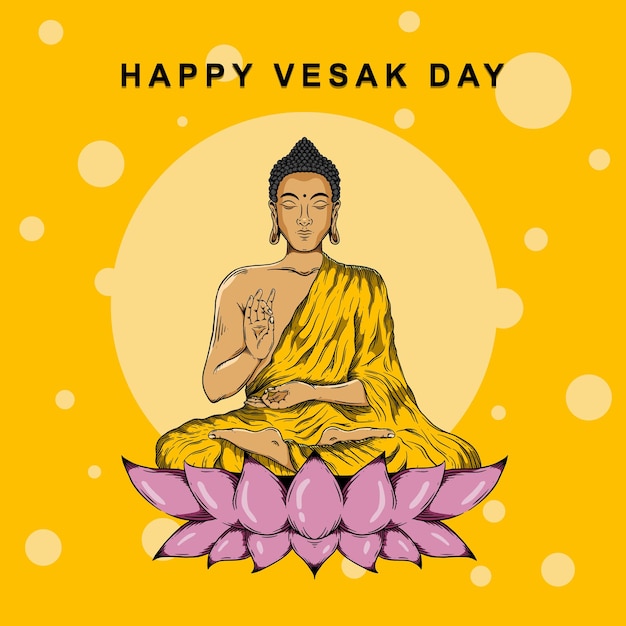 Hand drawn vesak day illustration