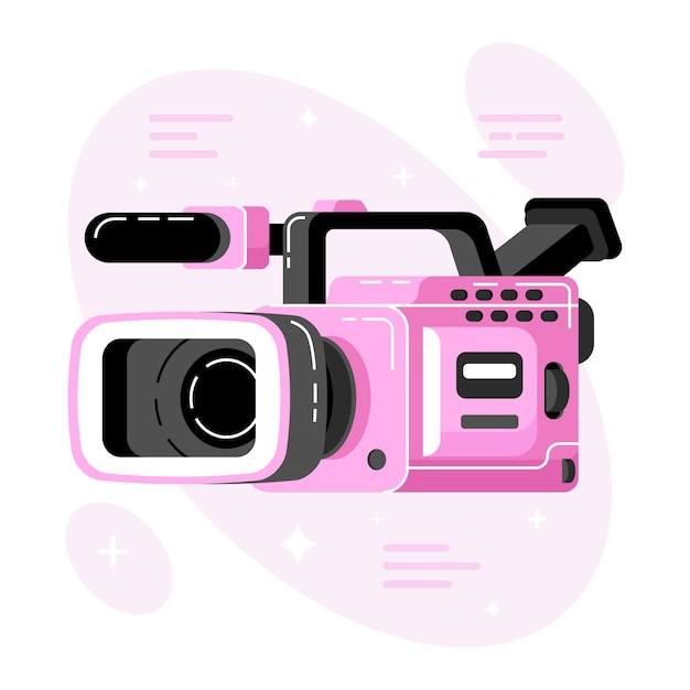 Vector hand drawn video camera illustration