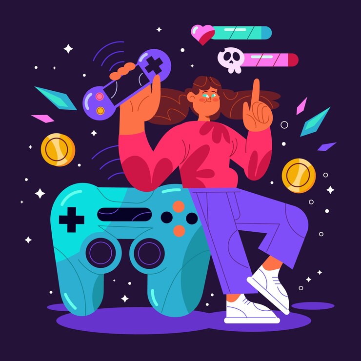 Vector hand drawn video game character design