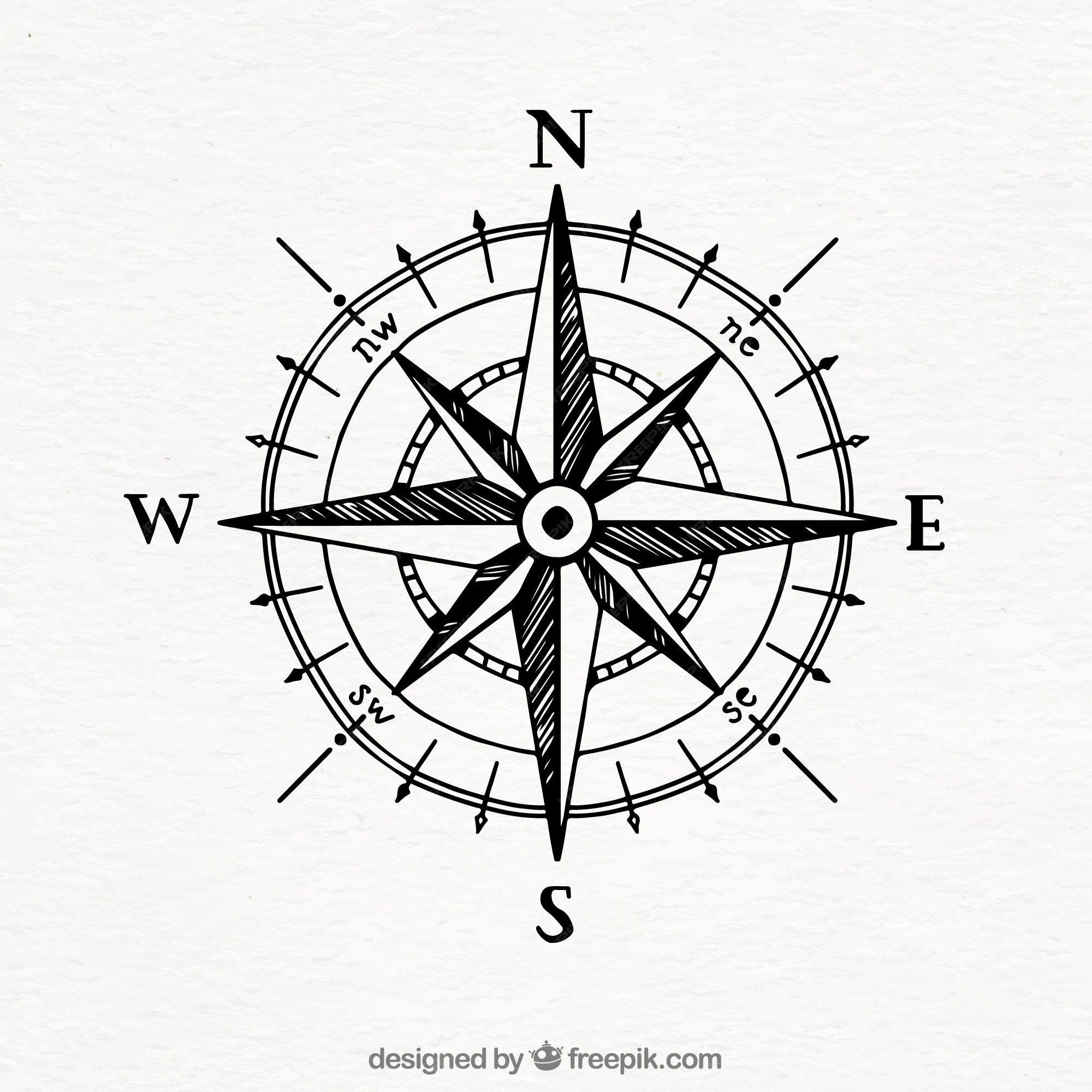 compass vector retro