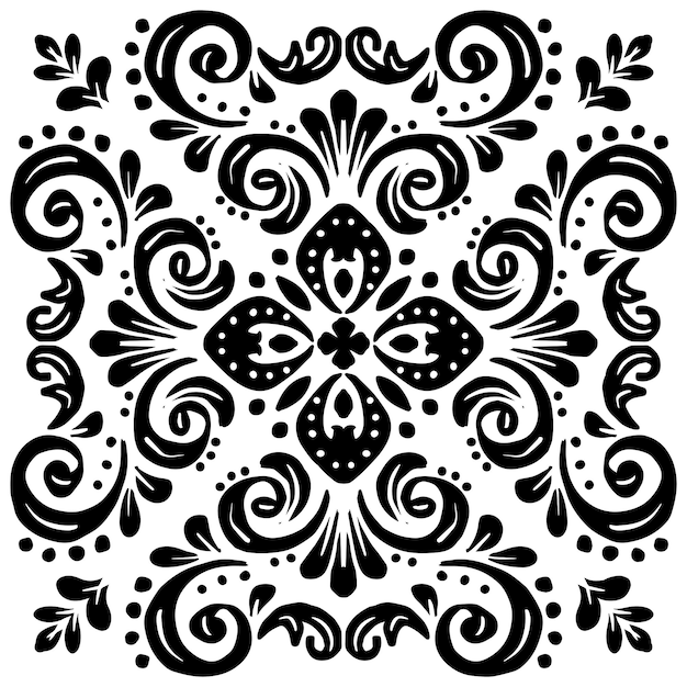 Hand drawn vintage floral pattern background