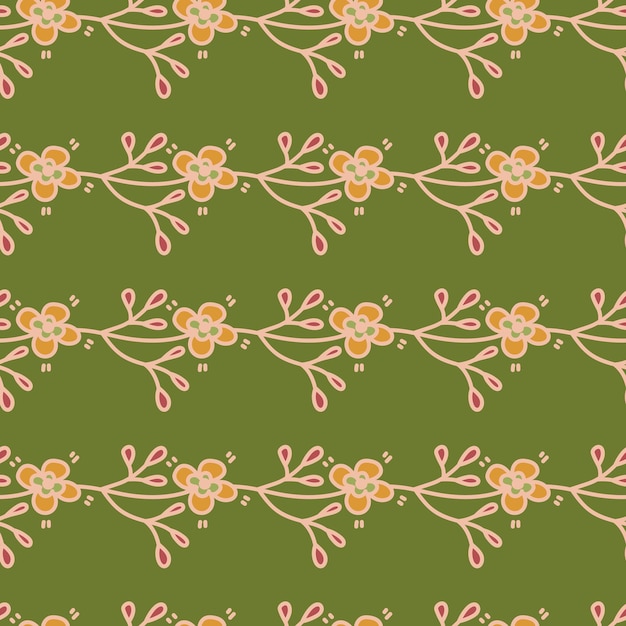 Hand drawn vintage flower seamless pattern Simple floral wallpaper