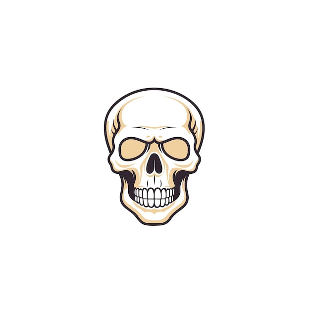 Hand drawn vintage human skull concept