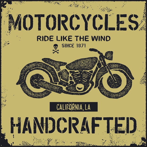 Hand drawn vintage motorcycle  illustration